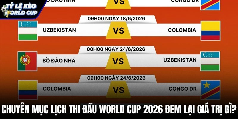 Tiện ích theo dõi lịch thi đấu world cup chuẩn xác